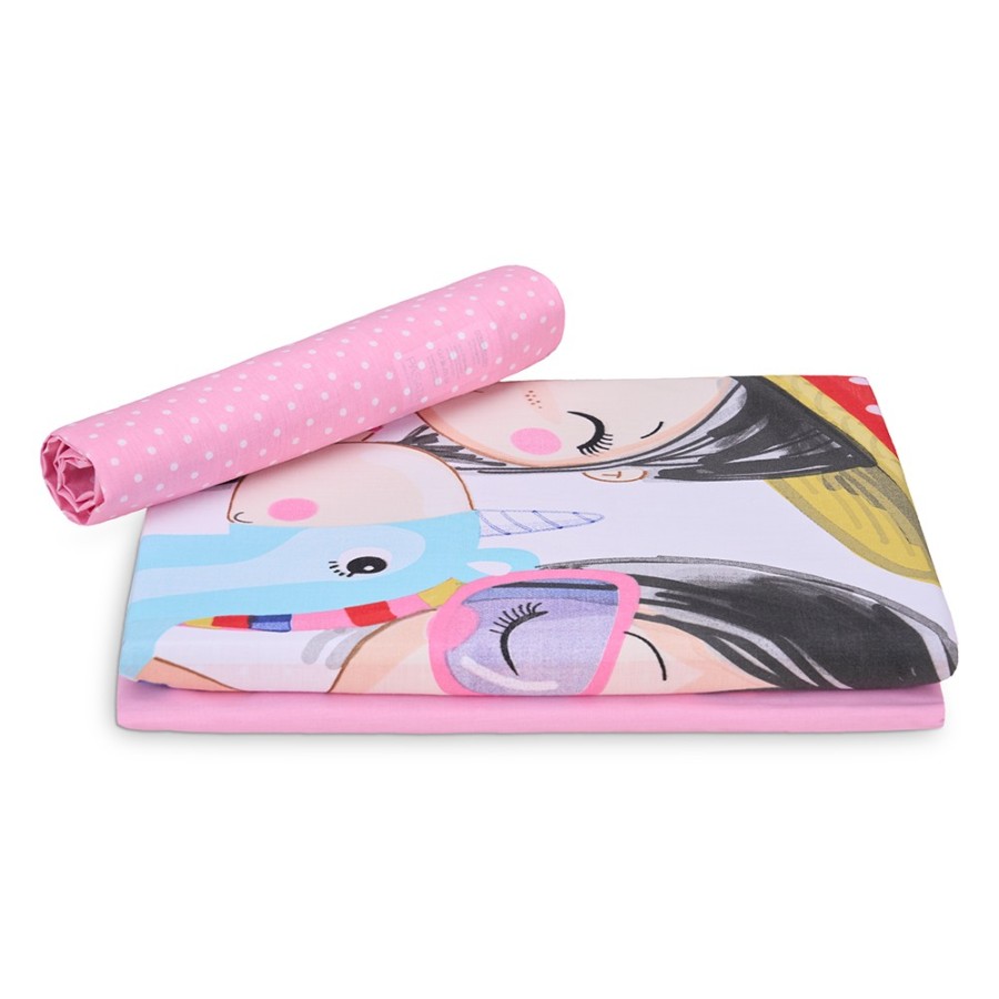 Funda Nórdica Infantil Kayana - Rosa | Juego 3 Piezas 50% Algodón 50% Poliéster