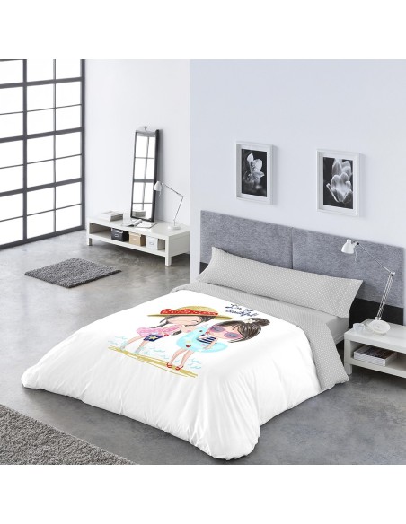 Funda Nórdica Infantil Kayana - Gris | Juego 3 Piezas 50% Algodón 50% Poliéster