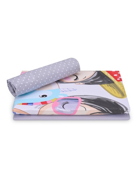 Funda Nórdica Infantil Kayana - Gris | Juego 3 Piezas 50% Algodón 50% Poliéster