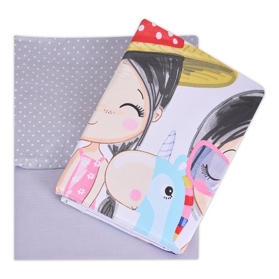 Funda Nórdica Infantil Kayana - Gris | Juego 3 Piezas 50% Algodón 50% Poliéster