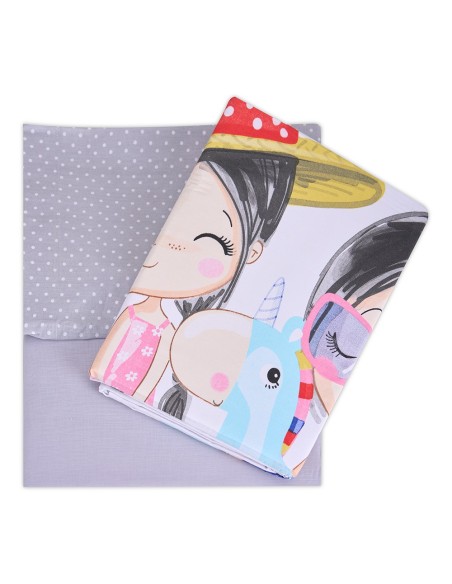 Funda Nórdica Infantil Kayana - Gris | Juego 3 Piezas 50% Algodón 50% Poliéster