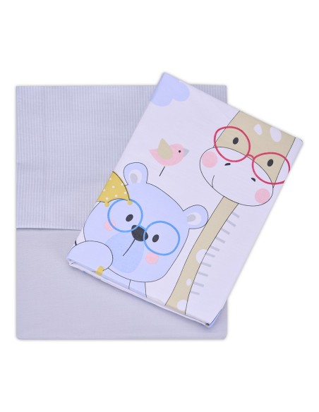 Funda Nórdica Infantil Yogui - Gris | Juego 3 Piezas 50% Algodón 50% Poliéster