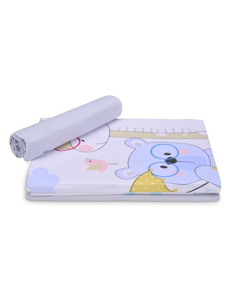 Funda Nórdica Infantil Yogui - Gris | Juego 3 Piezas 50% Algodón 50% Poliéster
