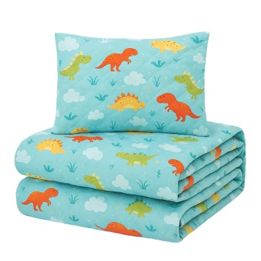 Colcha Bouti Infantil Jurasico con Funda de Cojín | Cama 90 cm | Deslan Internacional