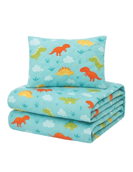 Colcha Bouti Infantil Jurasico con Funda de Cojín | Cama 90 cm | Deslan Internacional