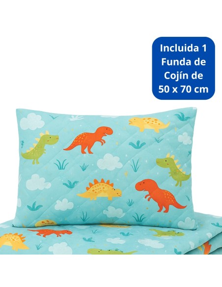 Colcha Bouti Infantil Jurasico con Funda de Cojín | Cama 90 cm | Deslan Internacional