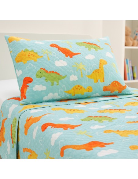 Colcha Bouti Infantil Jurasico con Funda de Cojín | Cama 90 cm | Deslan Internacional