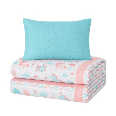 Colcha Bouti Infantil Princesas con Funda de Cojín | Cama 90 cm | Deslan Internacional