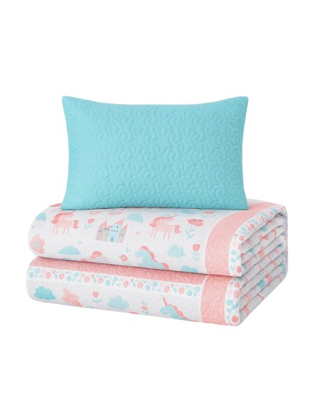 Colcha Bouti Infantil Princesas con Funda de Cojín | Cama 90 cm | Deslan Internacional