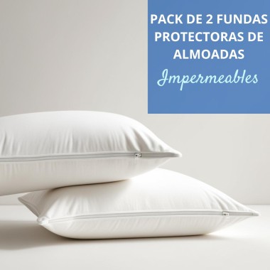 Pack 2 Fundas de Almohada Impermeables Transpirables con Cremallera | Deslan Internacional