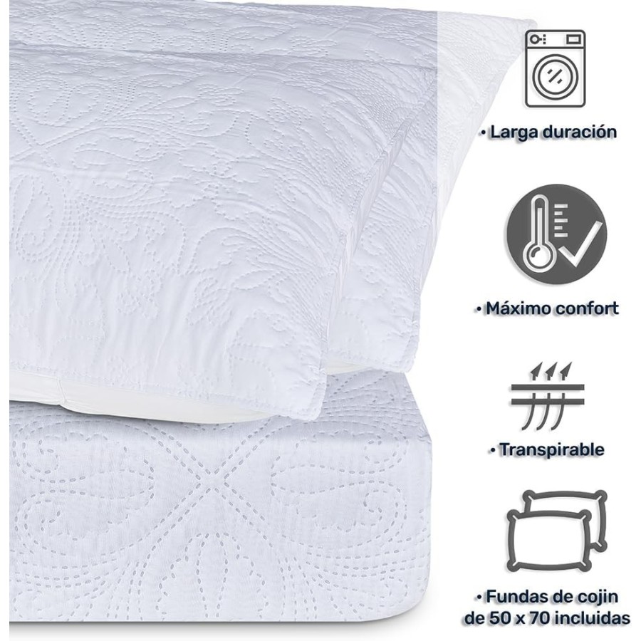 Colcha Bouti Modelo CARTAGENA | Microfibra Termosellada 235x265 cm | Deslan Internacional