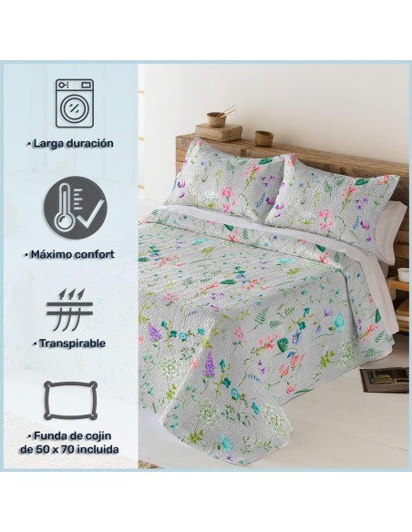 Colcha Bouti Reversible Modelo TORREÓN |Cama 150cm | Deslan Internacional