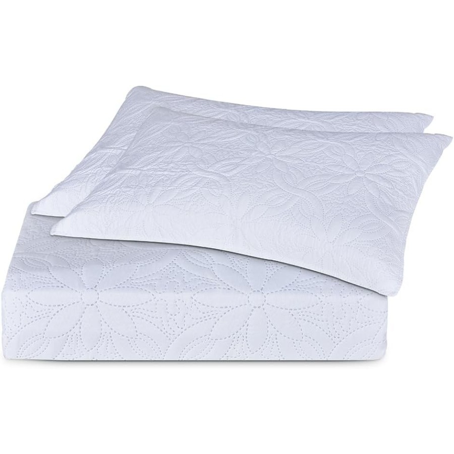 Colcha Bouti Blanca LORCA | Elegancia Floral para Cama de 135 a 180 cm | Deslan Internacional