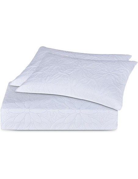 Colcha Bouti Blanca LORCA | Elegancia Floral para Cama de 135 a 180 cm | Deslan Internacional