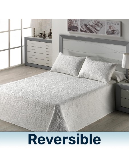 Colcha Bouti Blanca LORCA | Elegancia Floral para Cama de 135 a 180 cm | Deslan Internacional