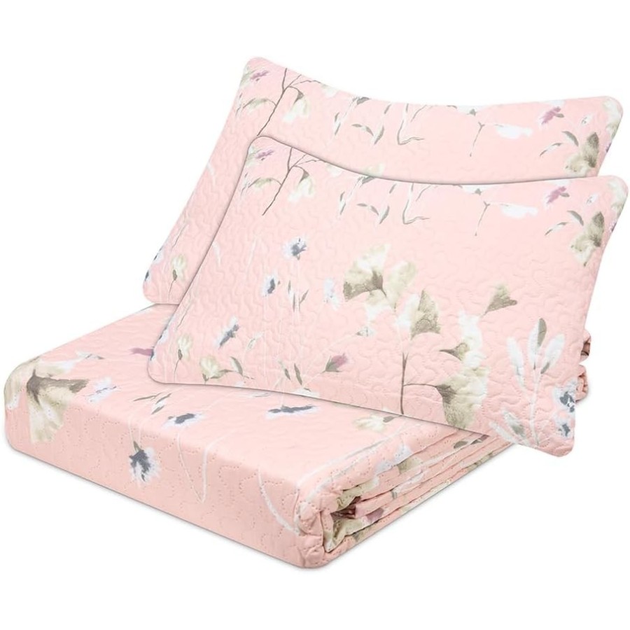 Colcha Bouti Modelo DIJON | Floral Rosa Empolvado | Deslan Internacional