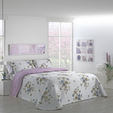 Colcha Bouti Reversible DALIA | Floral Cosida | Deslan Internacional