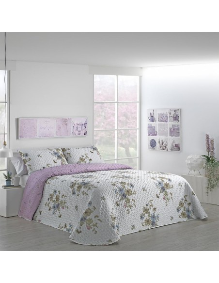 Colcha Bouti Reversible DALIA | Floral Cosida | Deslan Internacional