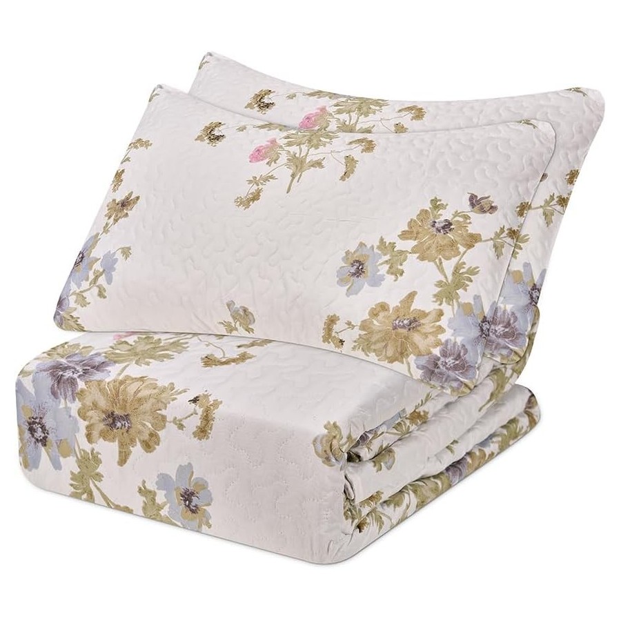 Colcha Bouti Reversible DALIA | Floral Cosida | Deslan Internacional