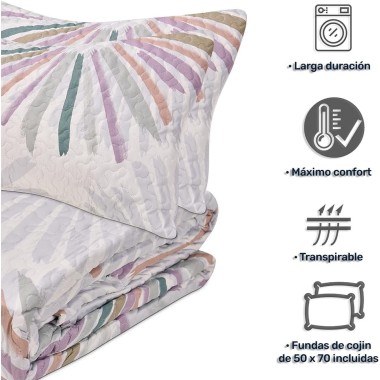 Colcha Bouti Reversible NAGOYA | Diseño Abanico Cosido | Deslan Internacional 2