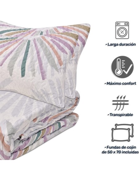 Colcha Bouti Reversible NAGOYA | Diseño Abanico Cosido | Deslan Internacional