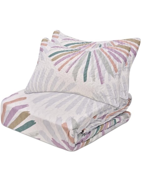 Colcha Bouti Reversible NAGOYA | Diseño Abanico Cosido | Deslan Internacional