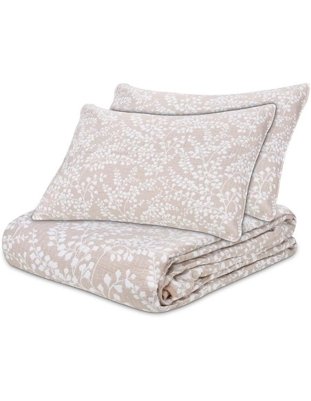 Colcha Bouti Reversible FLORI | Diseño Floral Cosido Lino | Deslan Internacional
