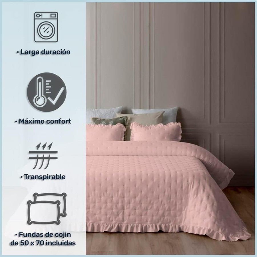 Colcha Bouti Modelo NAPOLI | Estilo Romántico Nude | Deslan Internacional