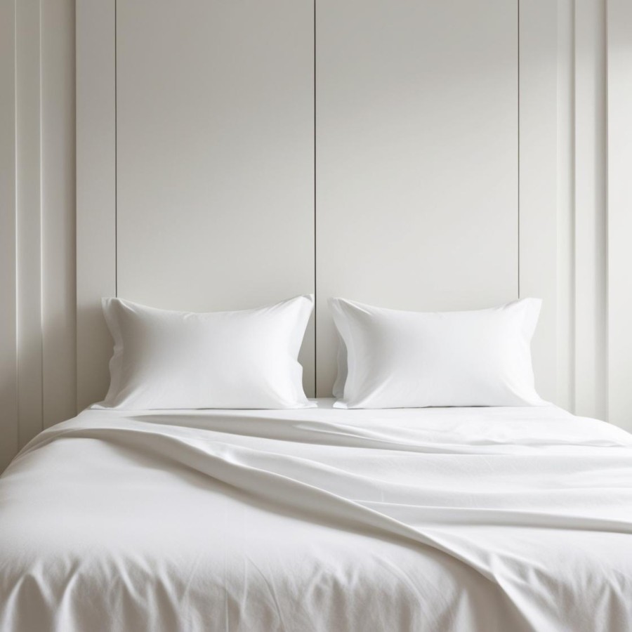 Sábana Bajera Ajustable Blanca Hostelería | 50% Algodón 50% Poliéster | Deslan Internacional