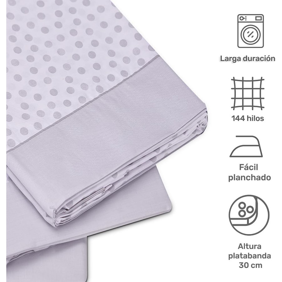 Juego de Sábanas ADINA Gris | 48% Algodón 52% Poliéster | Deslan Internacional