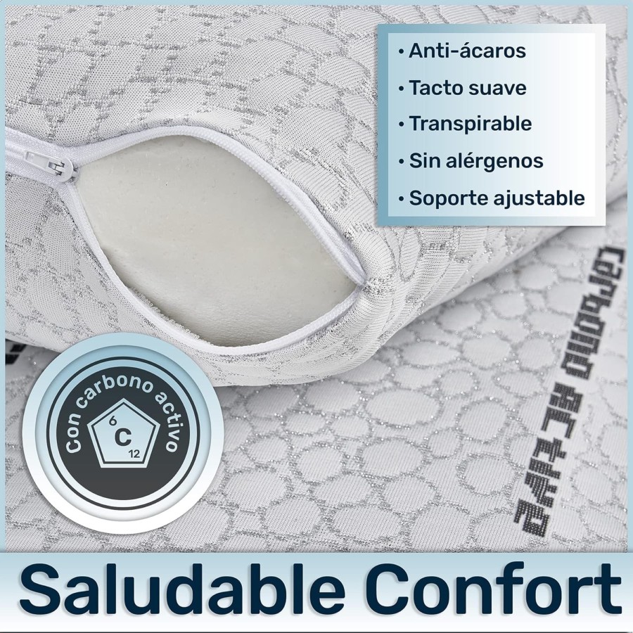 Funda de Almohada con Tejido de Carbono Activo Color Perla | Deslan Internacional