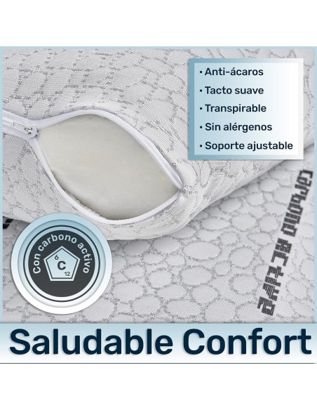 Funda de Almohada con Tejido de Carbono Activo Color Perla | Deslan Internacional