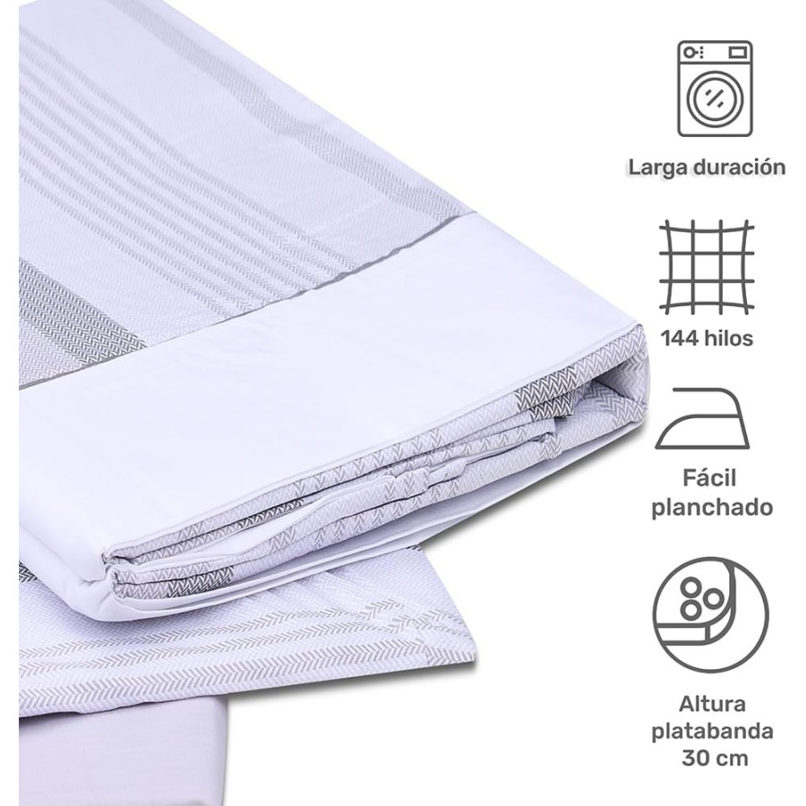 Juego de Sábanas ALAN Gris | 48% Algodón 52% Poliéster | Deslan Internacional