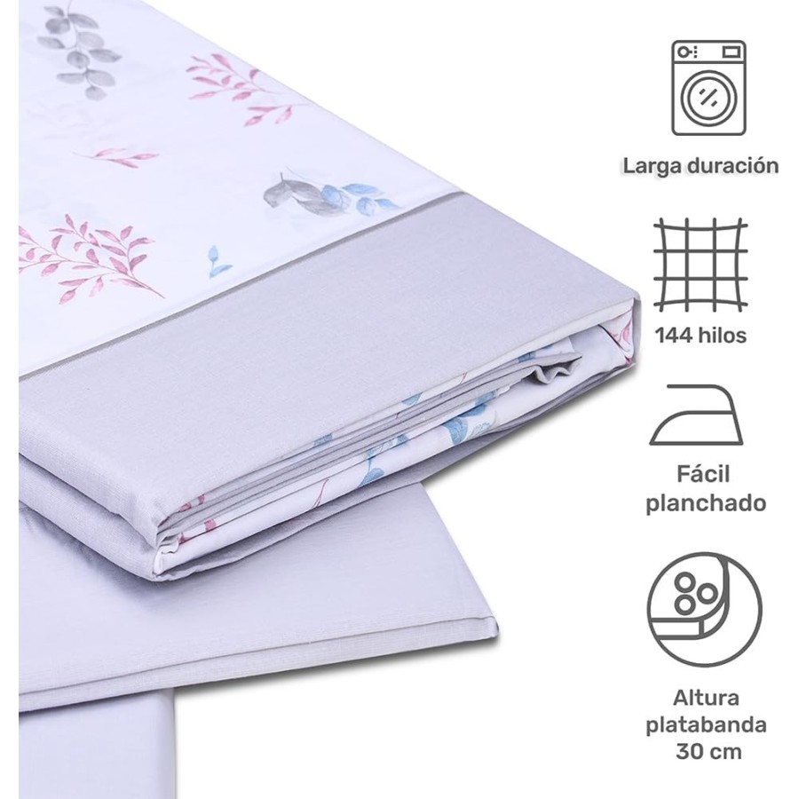 Juego de Sábanas SOFIA Gris | 48% Algodón 52% Poliéster | Deslan Internacional