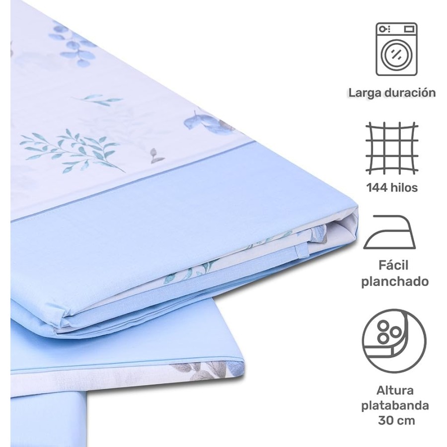 Juego de Sábanas SOFIA Azul | 48% Algodón 52% Poliéster | Deslan Internacional