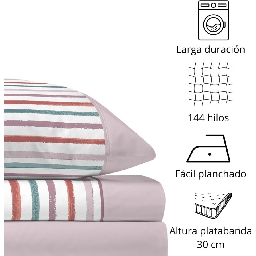 Juego de Sábanas TRAVIS Violet Ice | 48% Algodón 52% Poliéster | Deslan Internacional