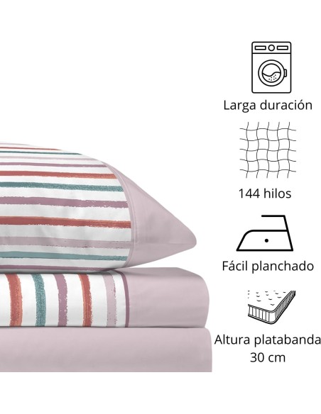 Juego de Sábanas TRAVIS Violet Ice | 48% Algodón 52% Poliéster | Deslan Internacional