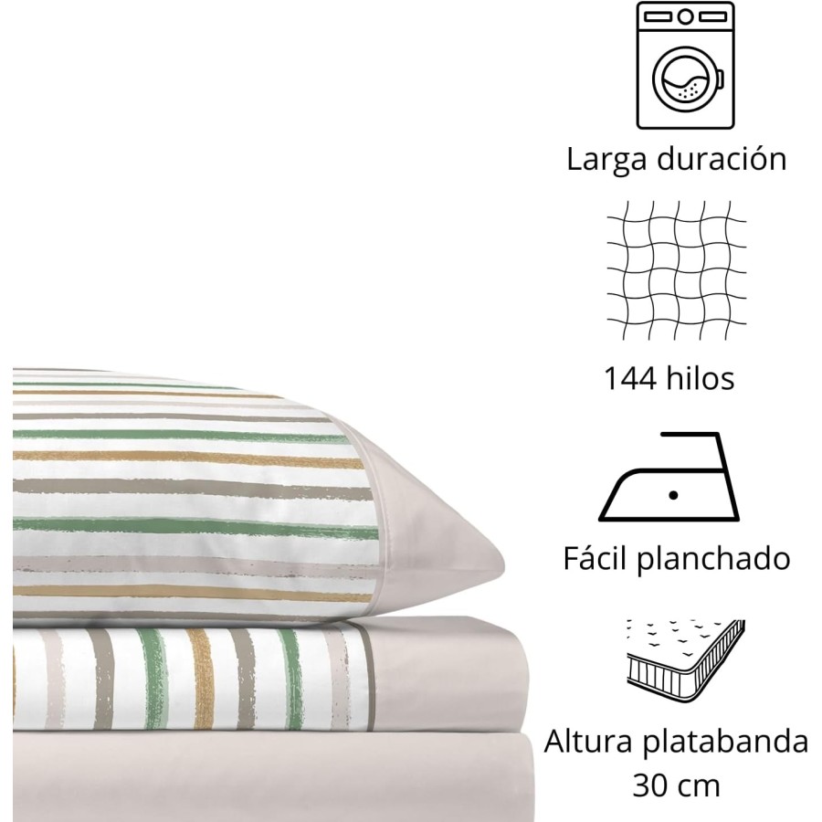 Juego de Sábanas TRAVIS Beige | 48% Algodón 52% Poliéster | Deslan Internacional