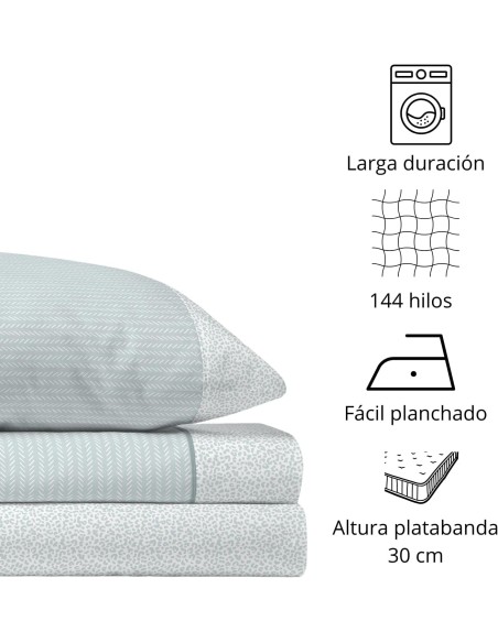 Juego de Sábanas MARIELA Menta | 48% Algodón 52% Poliéster | Deslan Internacional