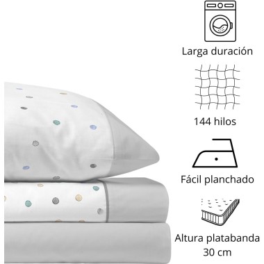 Juego de Sábanas IZAN Gris | 48% Algodón 52% Poliéster | Deslan Internacional 2