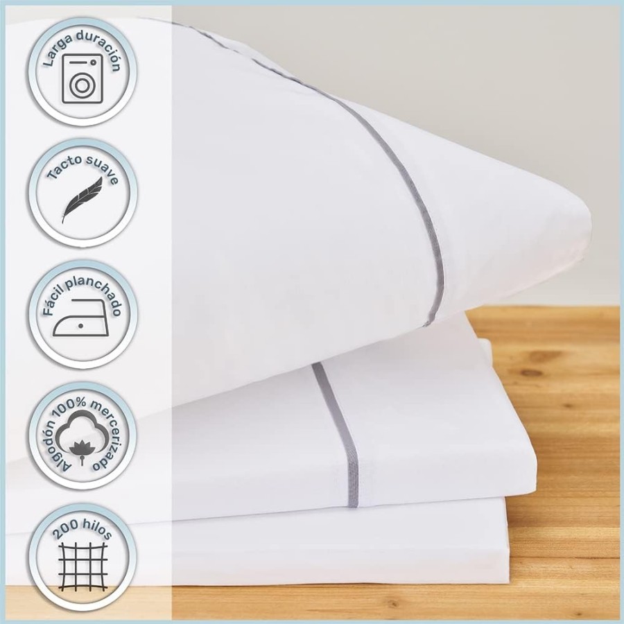 Juego de Sábanas 100% Algodón Mercerizado 200 Hilos Color Blanco | Deslan Internacional