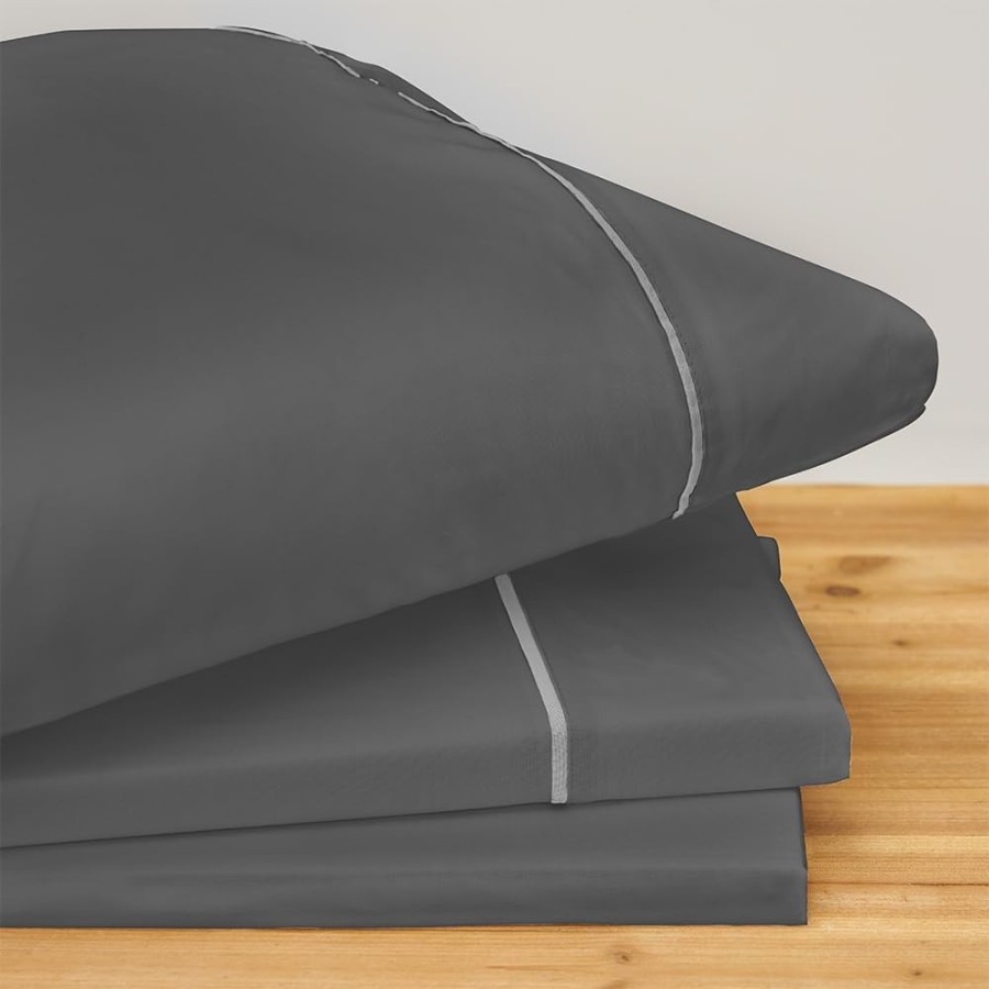 Juego de Sábanas 100% Algodón Mercerizado 200 Hilos Color Gris | Deslan Internacional