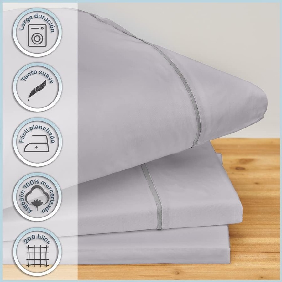 Juego de Sábanas 100% Algodón Mercerizado 200 Hilos Color Perla | Deslan Internacional