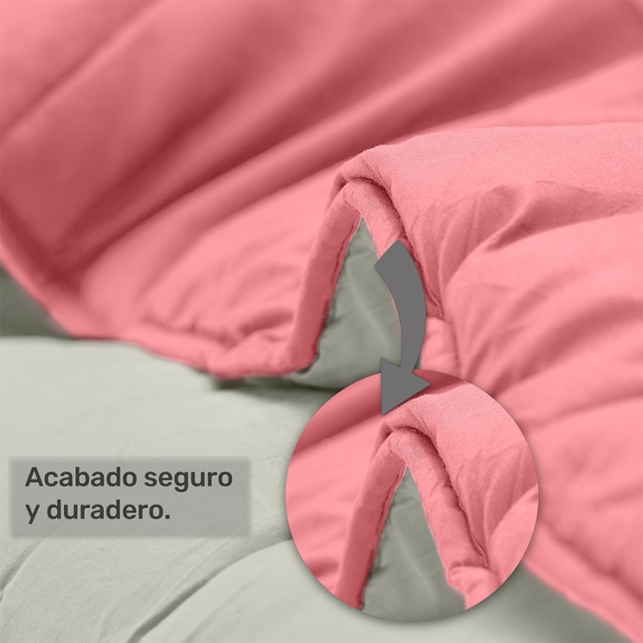 Relleno Nórdico BERLIN 400 GSM Reversible Rosa y Gris | Oeko-Tex | Deslan Internacional