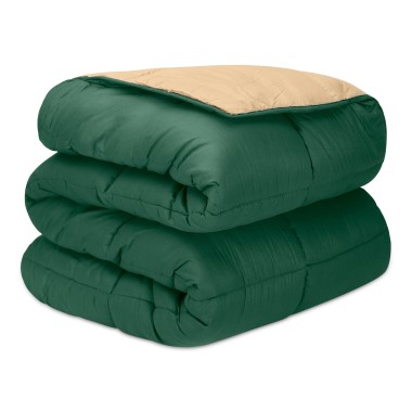 Relleno Nórdico BERLIN 400 GSM Reversible Verde y Beige | Oeko-Tex | Deslan Internacional