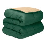 Relleno Nórdico BERLIN 400 GSM Reversible Verde y Beige | Oeko-Tex | Deslan Internacional