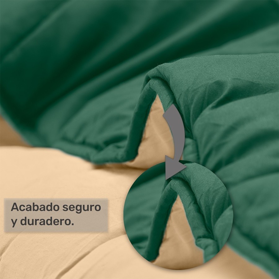 Relleno Nórdico BERLIN 400 GSM Reversible Verde y Beige | Oeko-Tex | Deslan Internacional