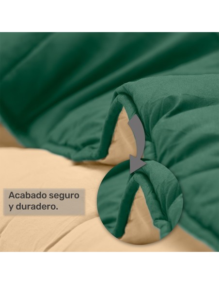 Relleno Nórdico BERLIN 400 GSM Reversible Verde y Beige | Oeko-Tex | Deslan Internacional