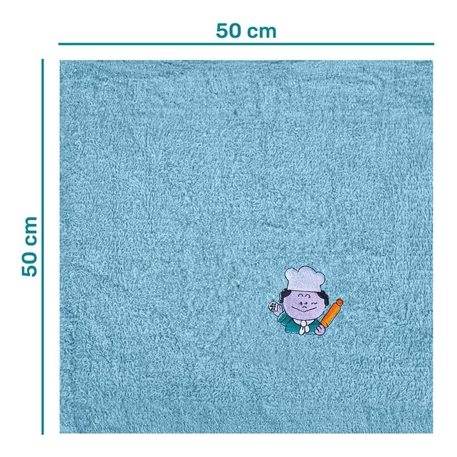 Pack 4 Paños Cocina Cocinero 100% Algodón 50x50 cm | Multicolor | Deslan Internacional