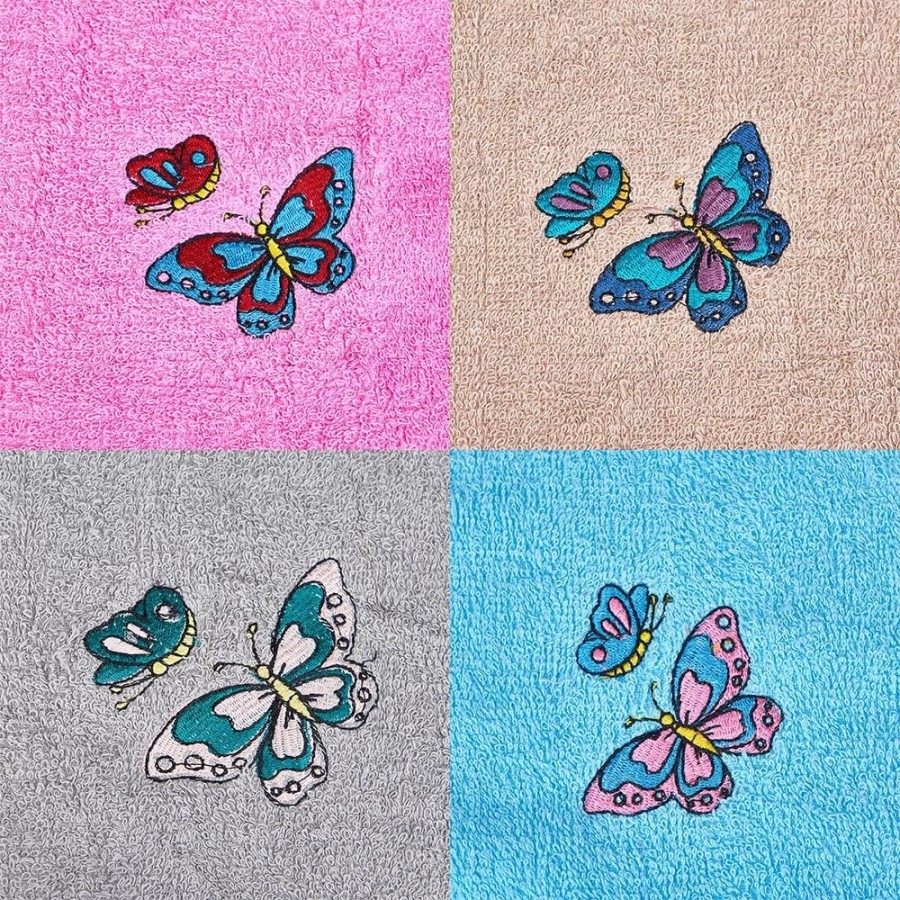 Pack 4 Paños Cocina Mariposas 100% Algodón 50x50 cm | Multicolor | Deslan Internacional